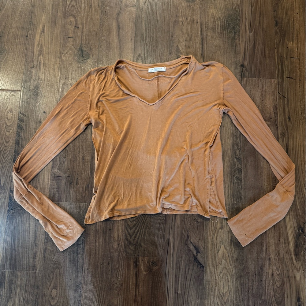 Free People Fresh and Clean Long Sleeve T-Shirt Burnt Orange